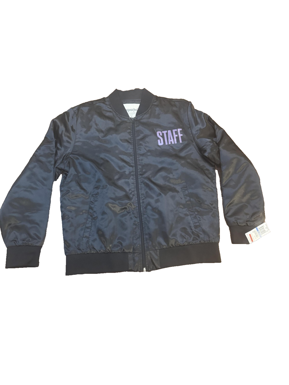 Justin Bieber Purpose Tour Jacket Mens XL Black Staff Bomber Polyester